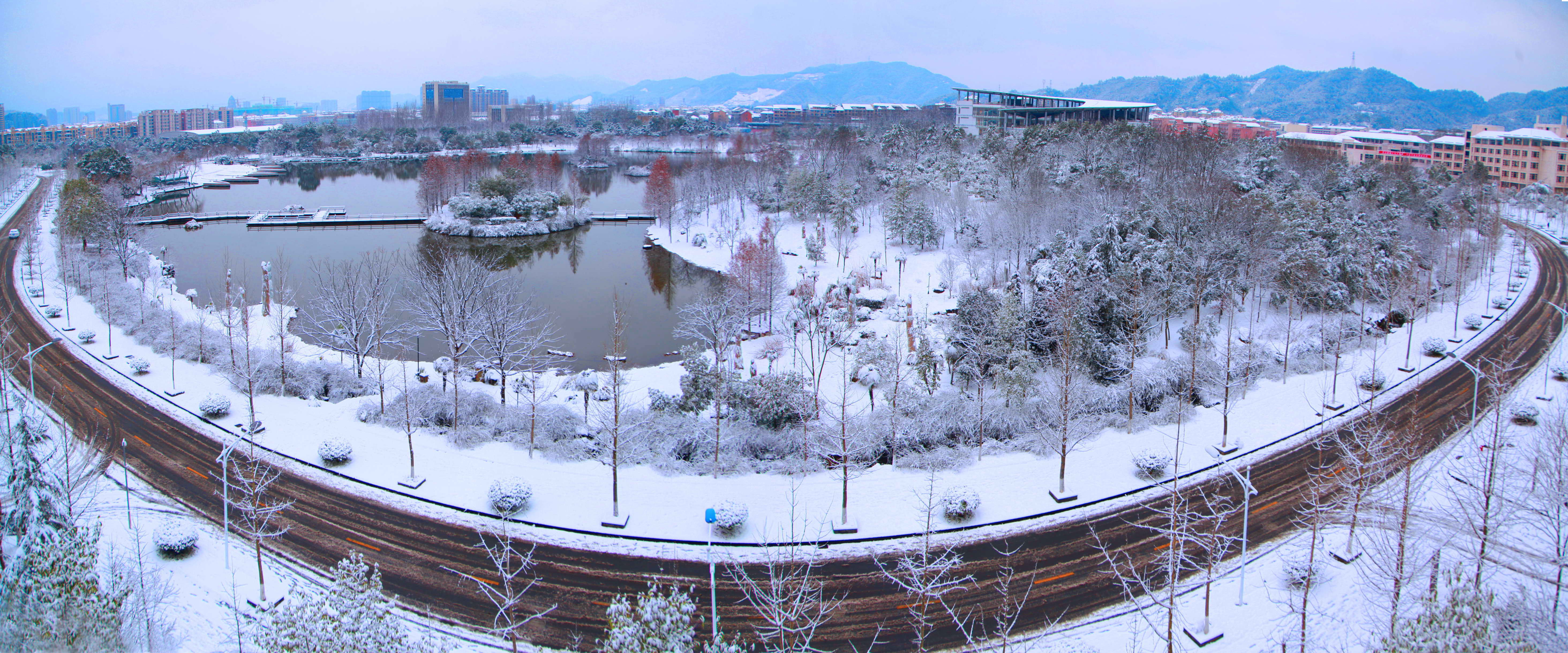 人民网:大学校园成雪园 怎一个美字了得-浙江农林大学